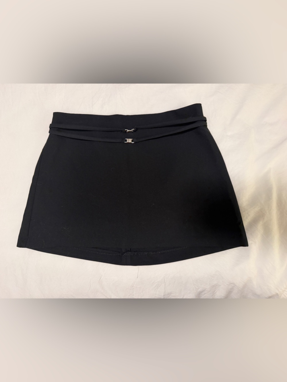 Zara Black Mini Skirt with Double Waist Detail